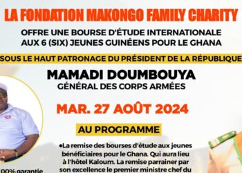 Guinée : MAFAC offre les bourses d’études à six jeunes pour le Ghana au nom du Général Mamadi Doumbouya