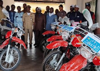 Guinée/Santé : Remise de 23 motos YAMAHA AG aux districts sanitaires de la région administrative de Boké.